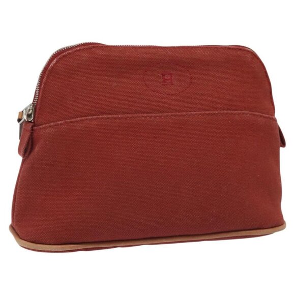HERMES Bolide PM Pouch Canvas Red Auth - Picture 1 of 16
